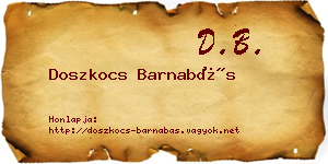 Doszkocs Barnabás névjegykártya